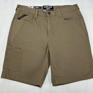 Ariat Rebar M4 Shorts Mens 35 Brown DuraStretch Work Cargo Low Rise 10030265